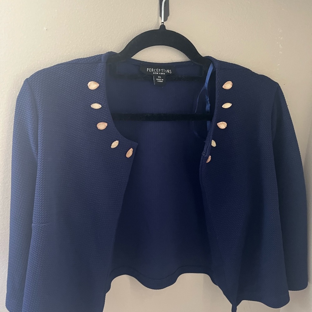 Perceptions Royal Blue Knit Cardigan